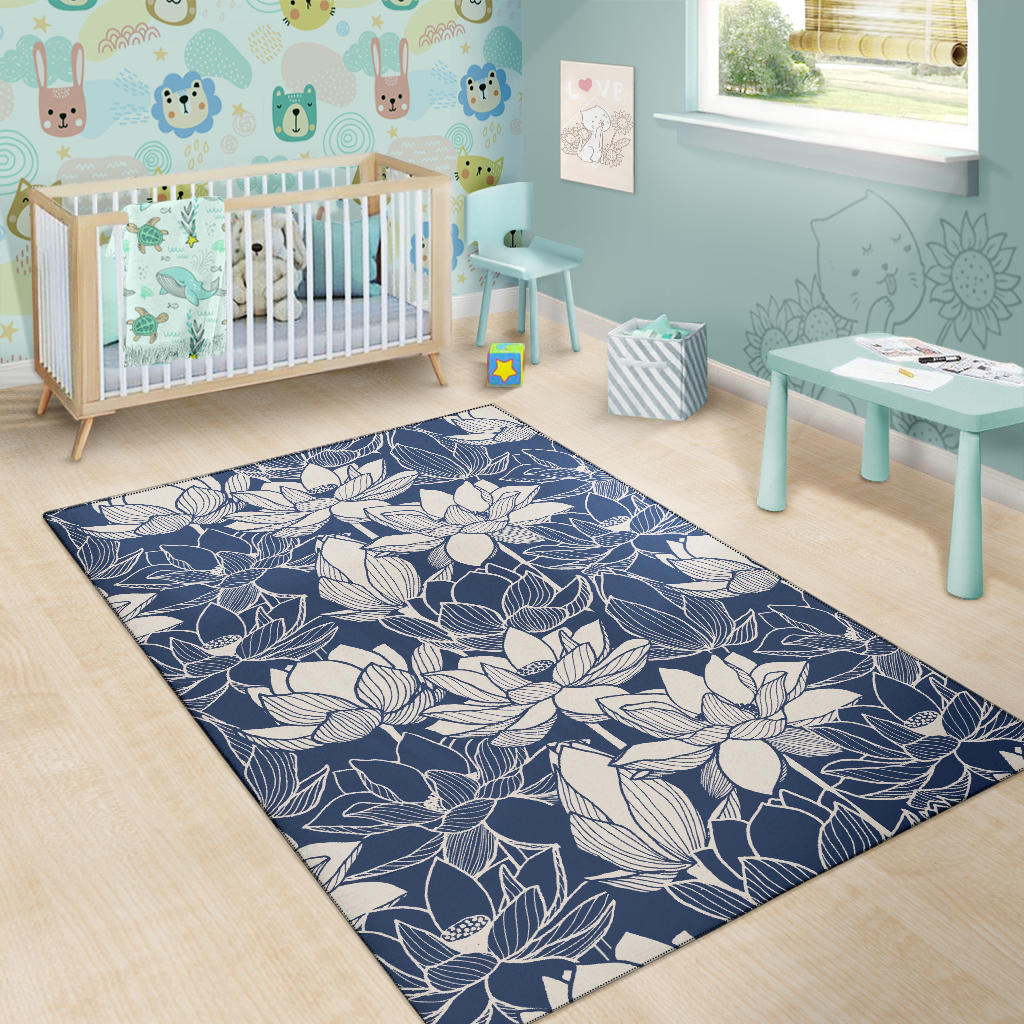 Water Lily Pattern Print Design WL04 Area Rugs