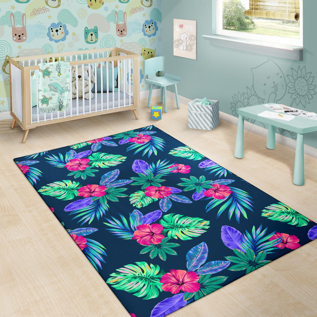 Tropical Flower Pattern Print Design TF09 Area Rugs