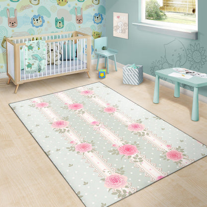 Rose Pattern Print Design RO016 Area Rugs