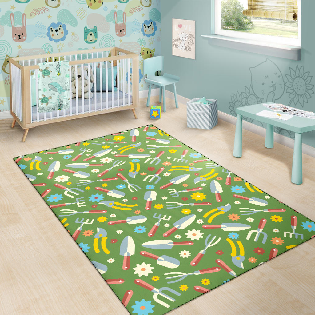 Gardening Pattern Print Design G06 Area Rugs
