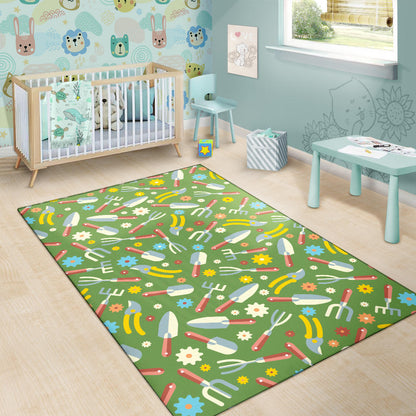 Gardening Pattern Print Design G06 Area Rugs