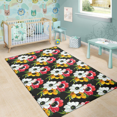 Anemone Pattern Print Design AM07 Area Rugs