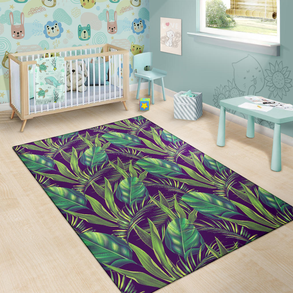 Palm Leaves Pattern Print Design PL03 Area Rugs