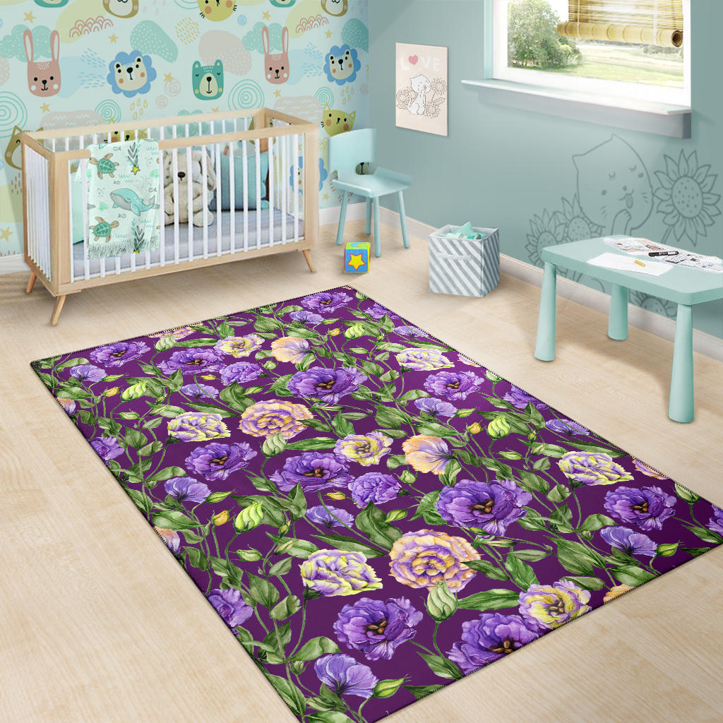 Lisianthus Pattern Print Design LT03 Area Rugs