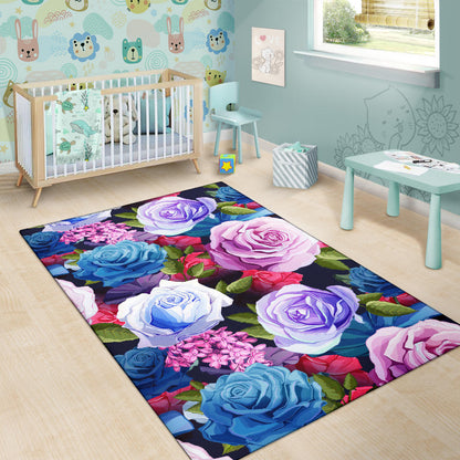 Rose Pattern Print Design RO09 Area Rugs