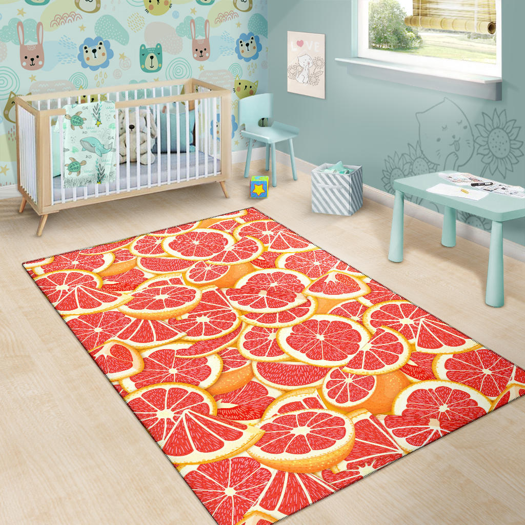 Grapefruit Pattern Print Design GF02 Area Rugs