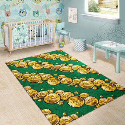 Bitcoin Pattern Print Design DO02 Area Rugs