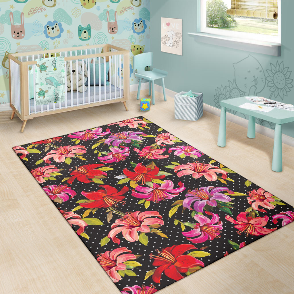 Lily Pattern Print Design LY012 Area Rugs