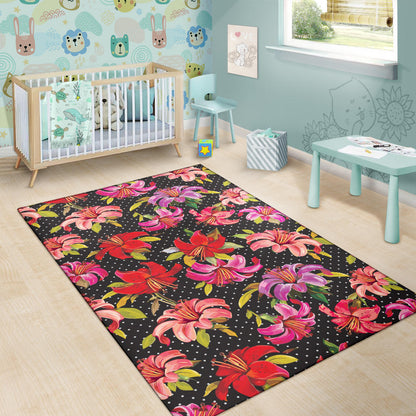 Lily Pattern Print Design LY012 Area Rugs