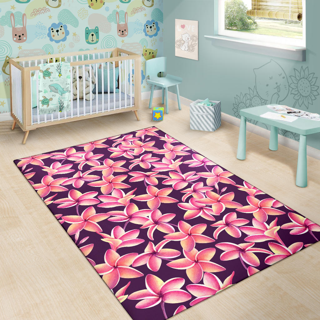 Purple Plumeria Pattern Print Design PM010 Area Rugs