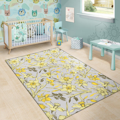 Daffodils Pattern Print Design DF05 Area Rugs