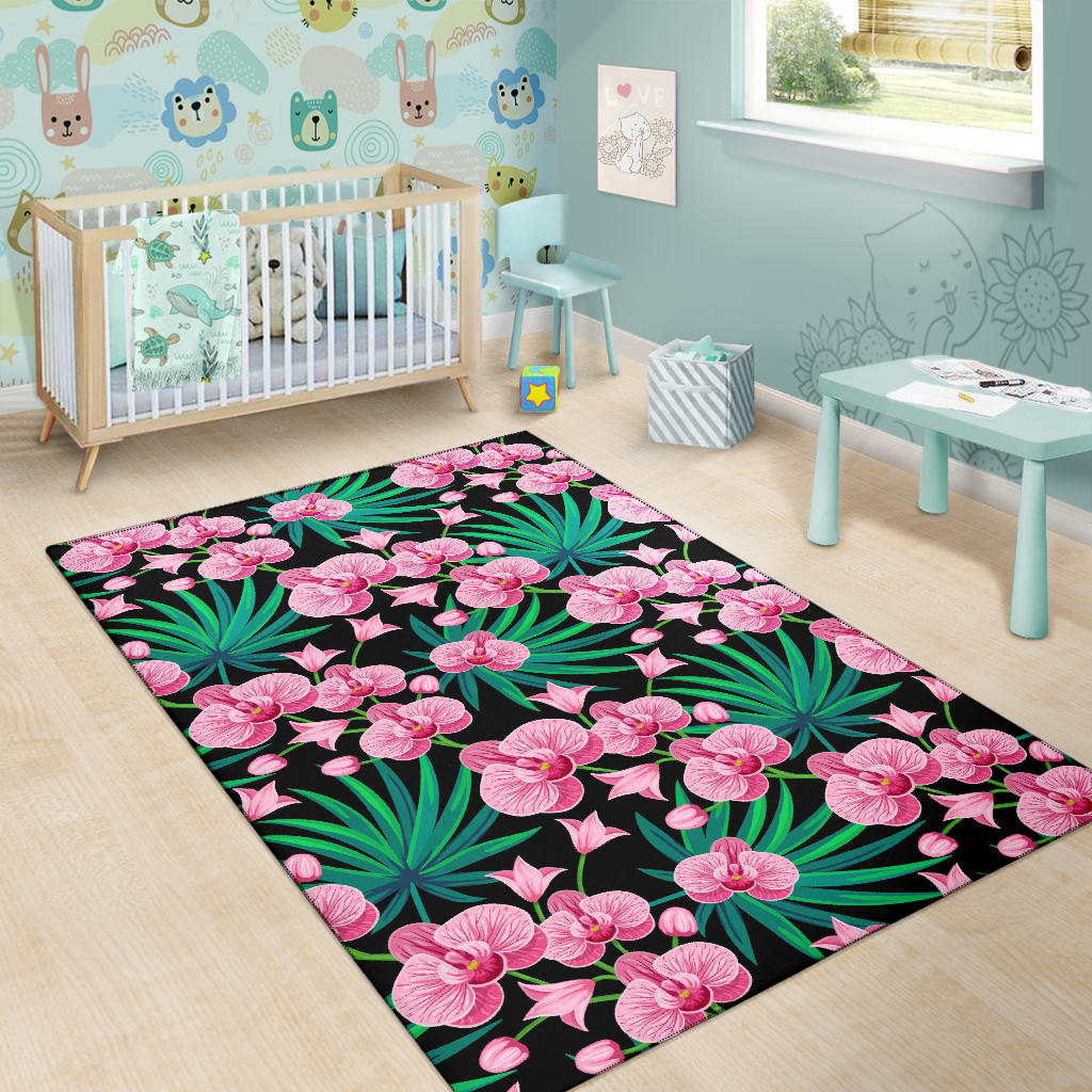 Orchid Pink Pattern Print Design OR06 Area Rugs
