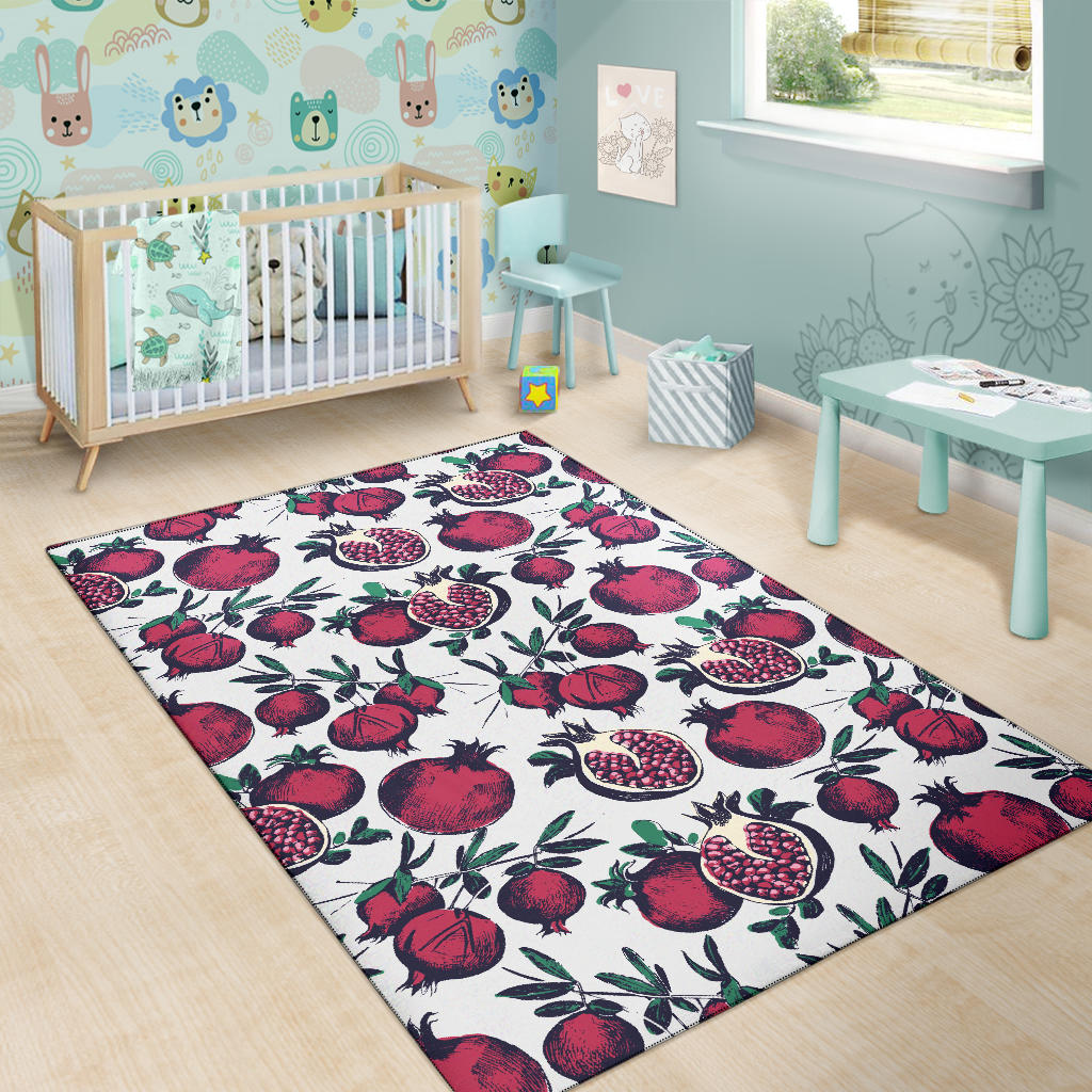 Pomegranate Pattern Print Design PG01 Area Rugs
