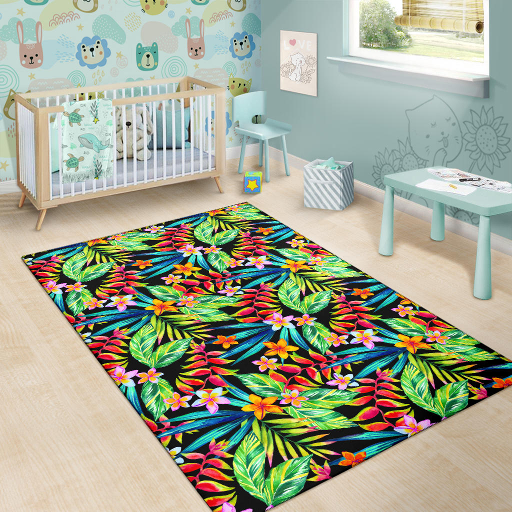 Heliconia Pattern Print Design HL09 Area Rugs