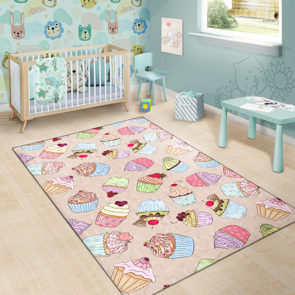 Cupcake Pattern Print Design CP06 Area Rugs