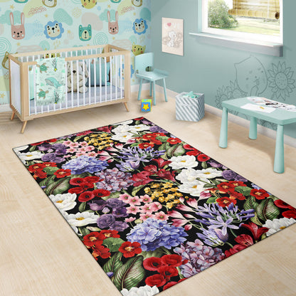 Summer Floral Pattern Print Design SF04 Area Rugs