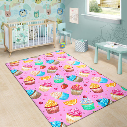 Cupcake Pattern Print Design CP05 Area Rugs
