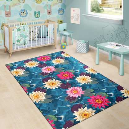 Water Lily Pattern Print Design WL05 Area Rugs