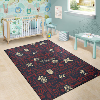 Hawaiian Themed Pattern Print Design H017 Area Rugs