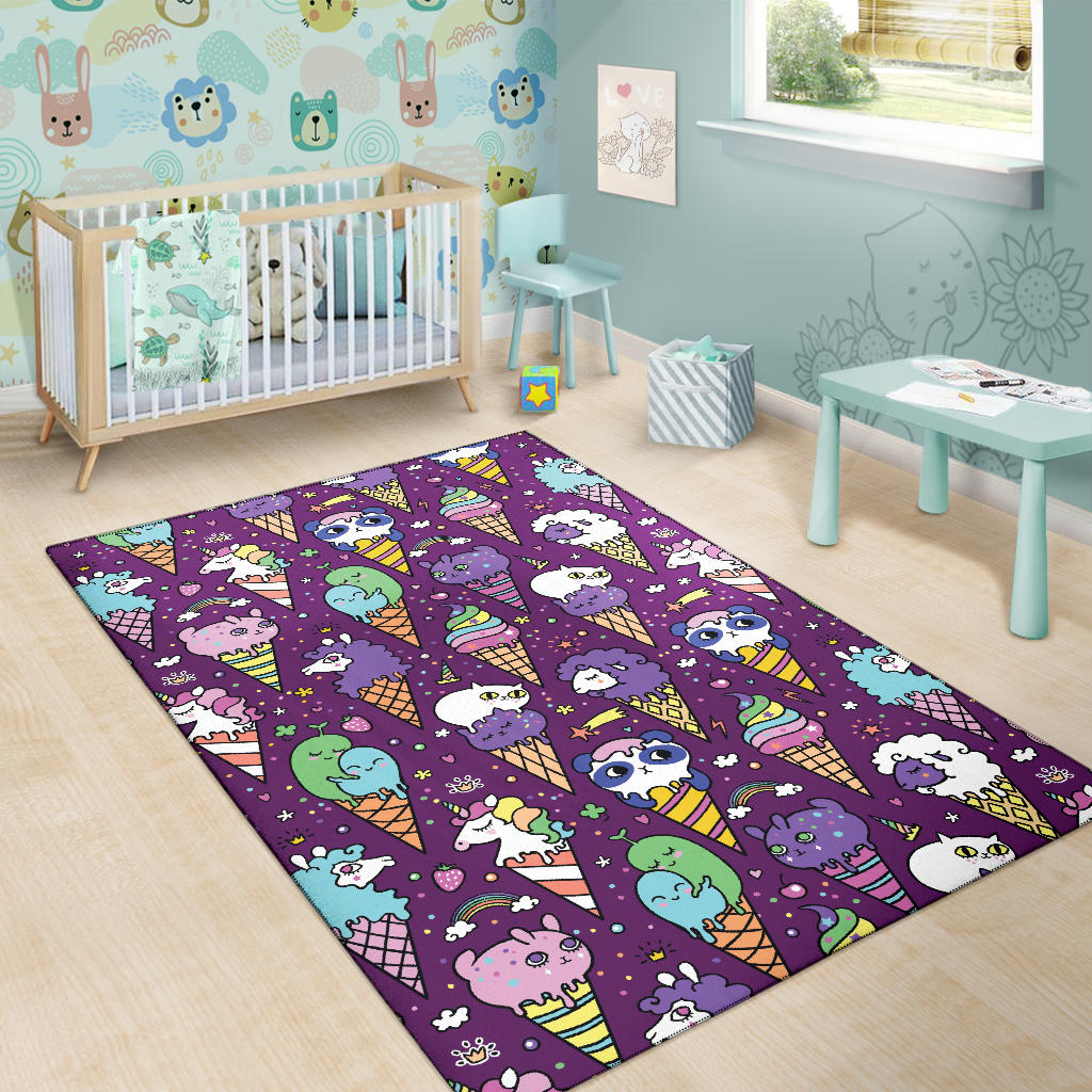 Ice Cream Pattern Print Design IC07 Area Rugs