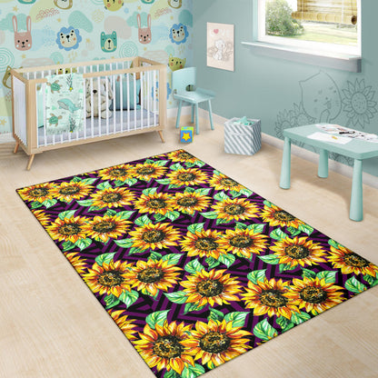 Sunflower Pattern Print Design SF012 Area Rugs