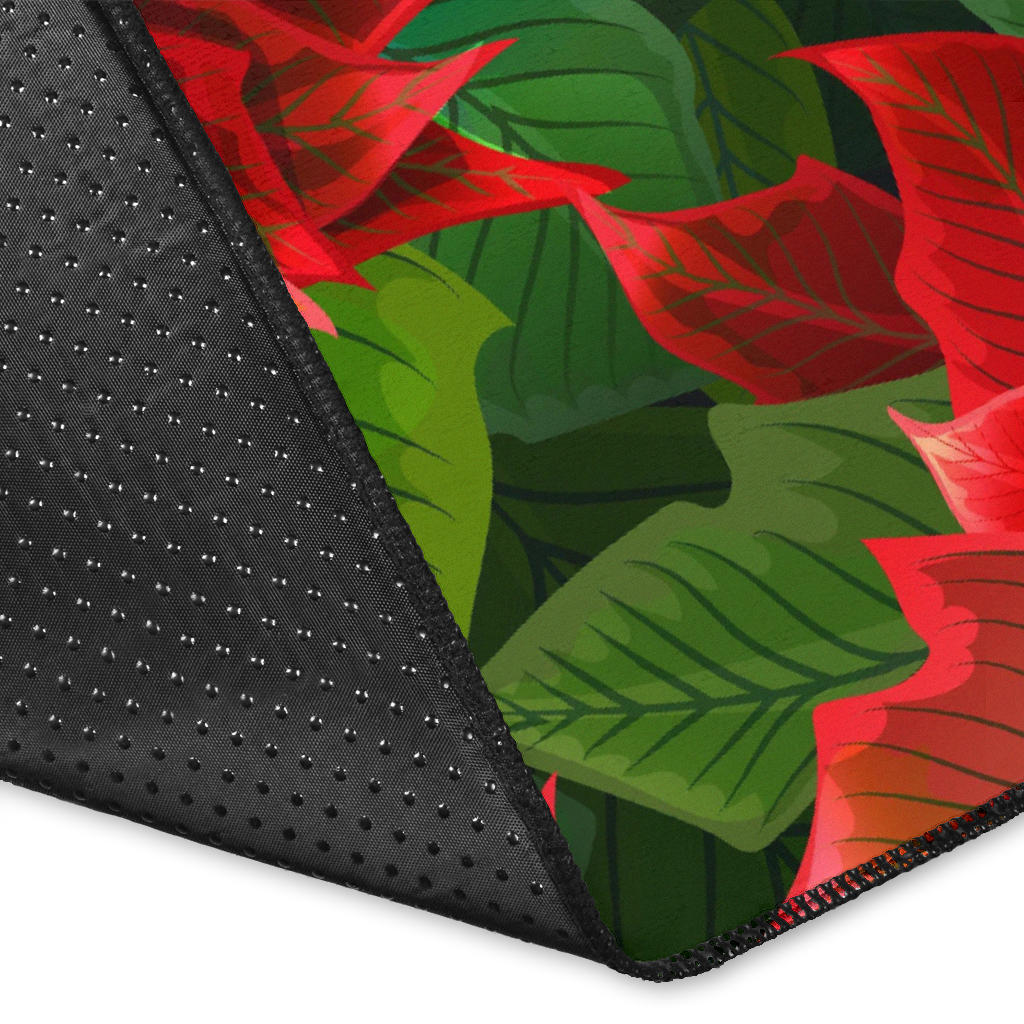 Poinsettia Pattern Print Design POT04 Area Rugs