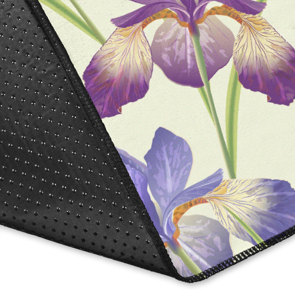 Iris Pattern Print Design IR08 Area Rugs