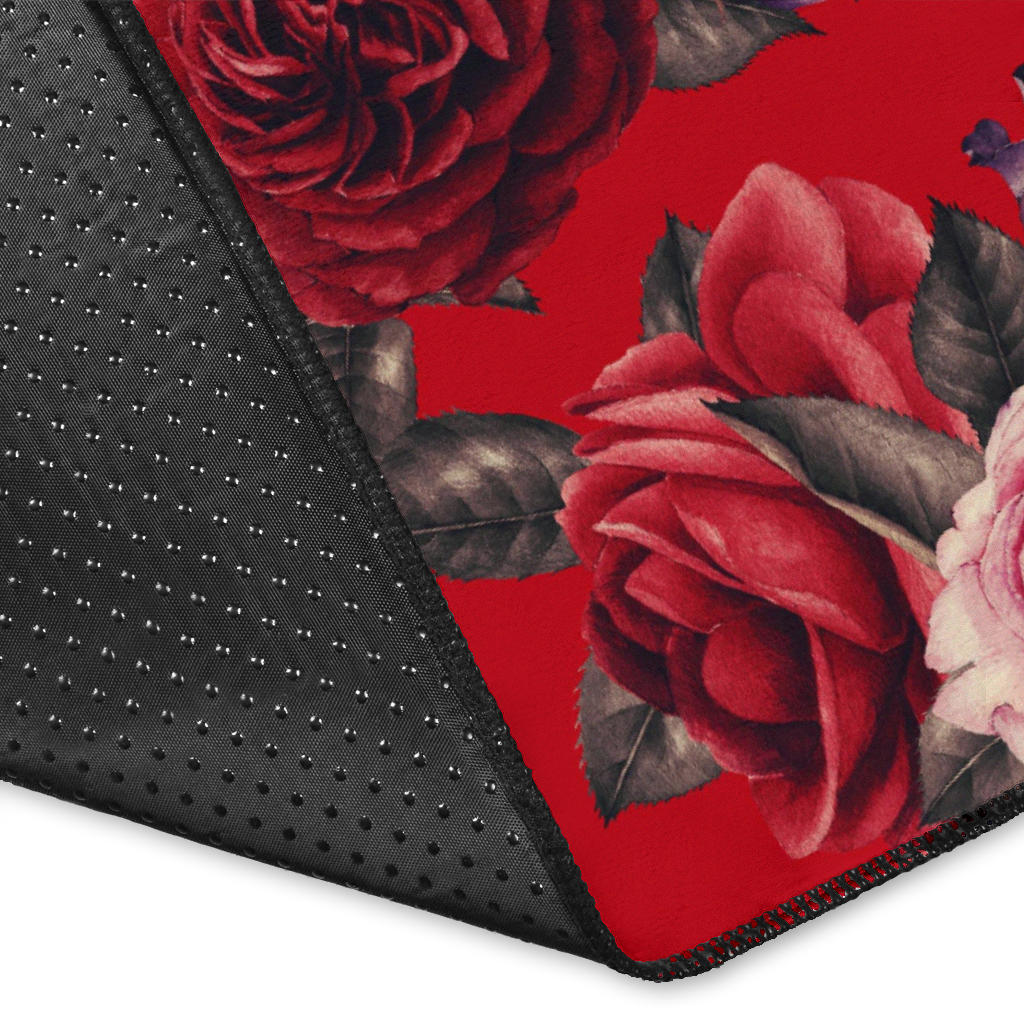 Rose Red Pattern Print Design RO07 Area Rugs