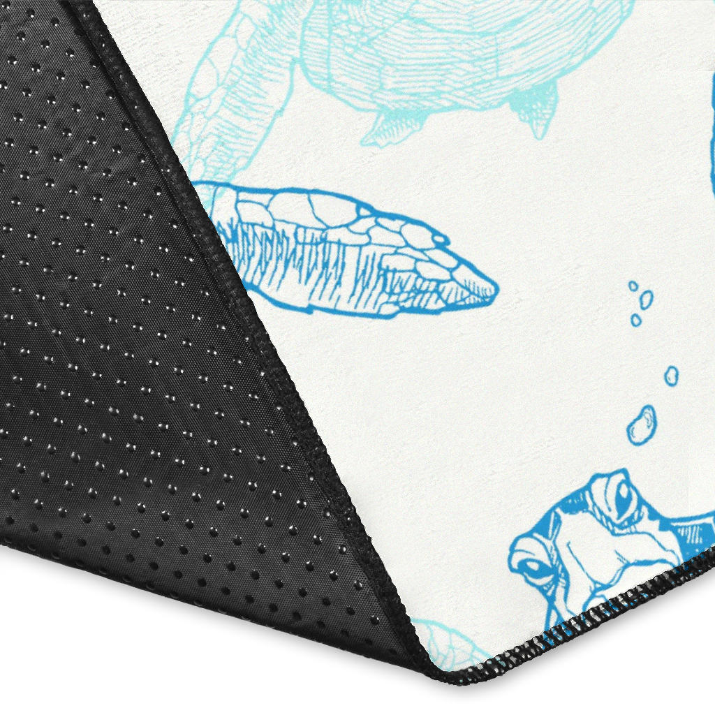 Sea Turtle Pattern Print Design T01 Area Rugs