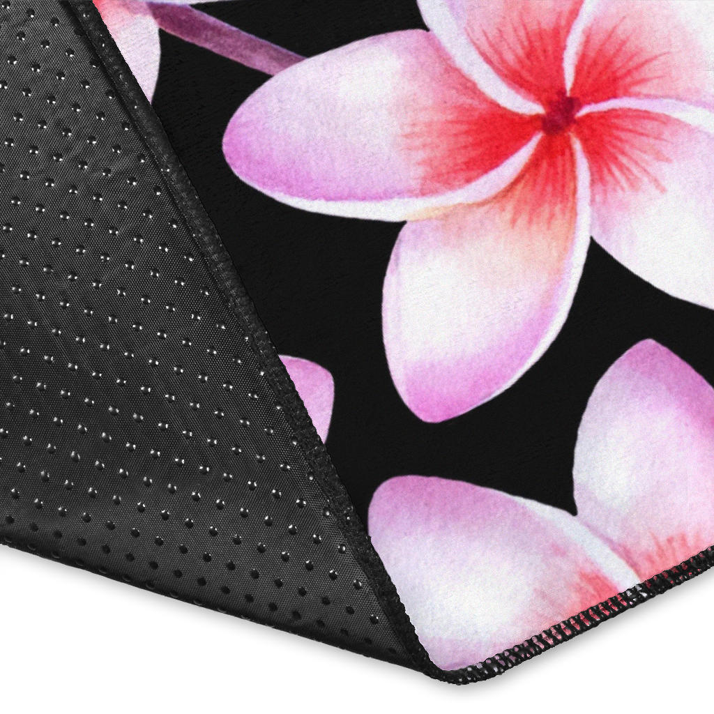 Pink Plumeria Pattern Print Design PM09 Area Rugs