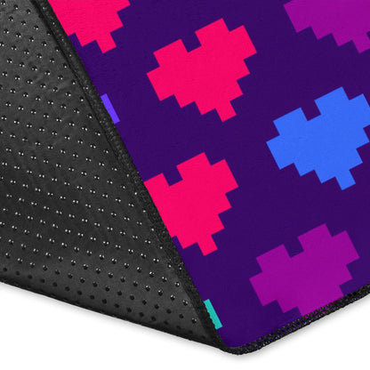 Heart Pixel Pattern Print Design HE03 Area Rugs