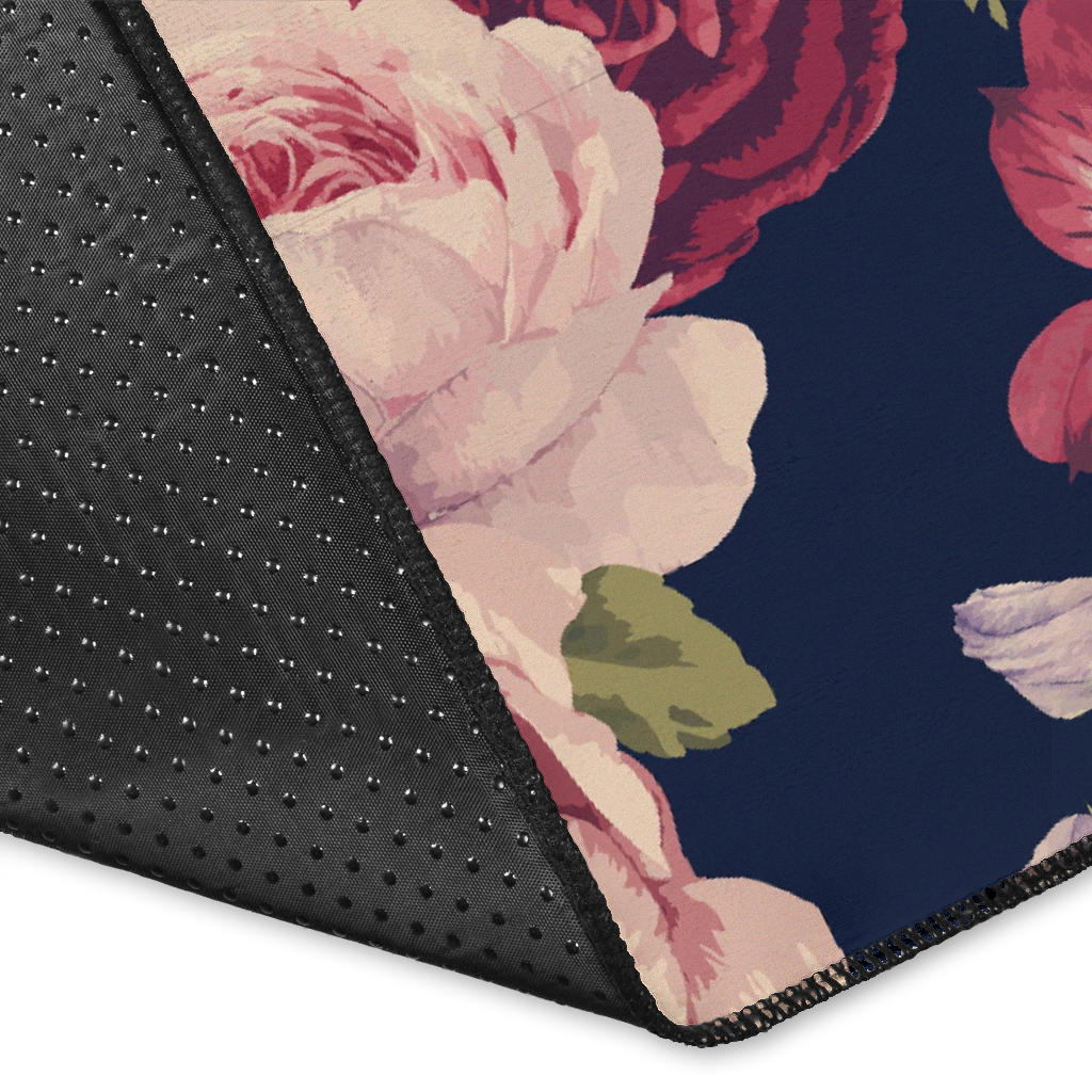 Peony Pattern Print Design PE03 Area Rugs