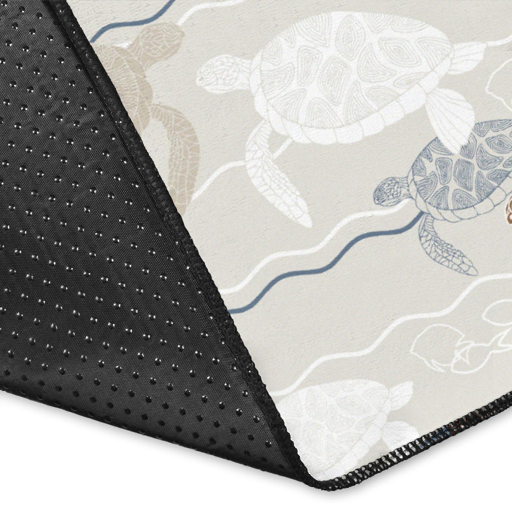 Sea Turtle Pattern Print Design T07 Area Rugs