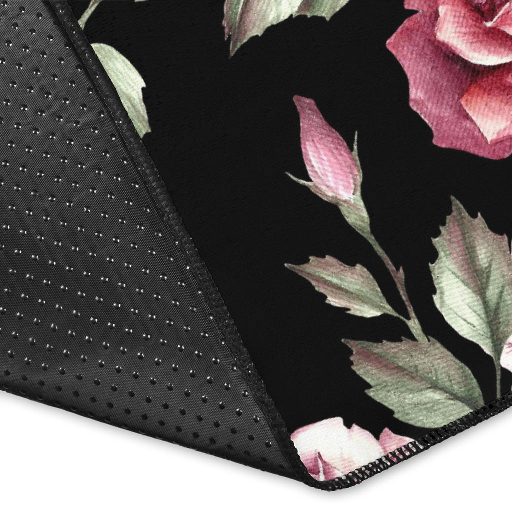 Rose Red Pink Pattern Print Design RO03 Area Rugs
