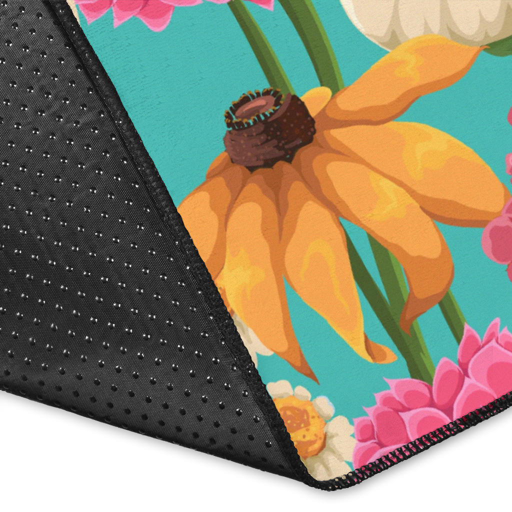 Summer Floral Pattern Print Design SF07 Area Rugs