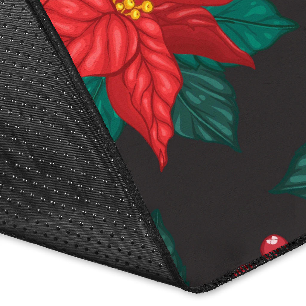 Poinsettia Pattern Print Design POT07 Area Rugs