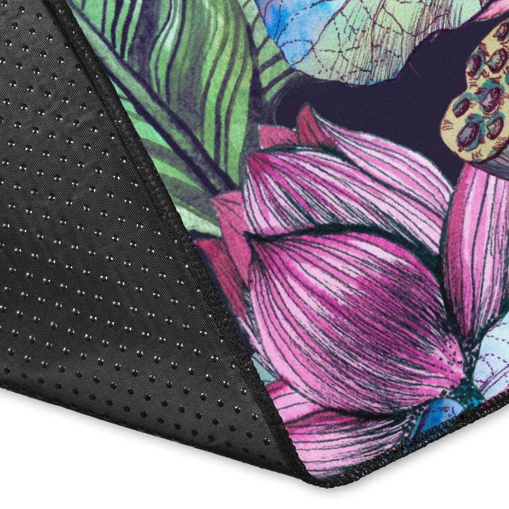 Water Lily Pattern Print Design WL07 Area Rugs