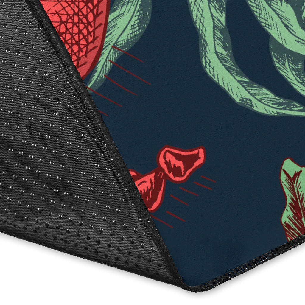 Pomegranate Pattern Print Design PG04 Area Rugs