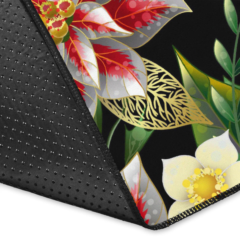 Poinsettia Pattern Print Design POT05 Area Rugs