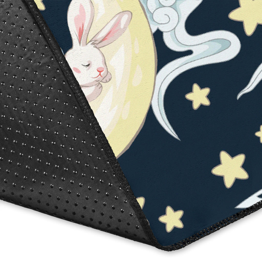 Rabbit Sleeping Pattern Print Design RB08 Area Rugs