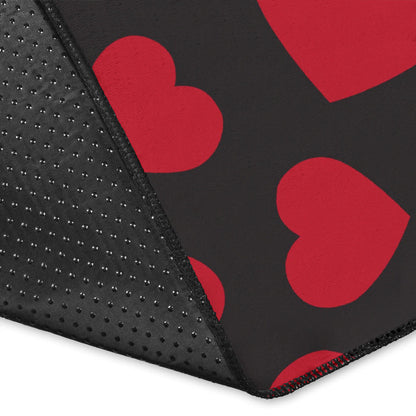 Heart Red Pattern Print Design HE01 Area Rugs