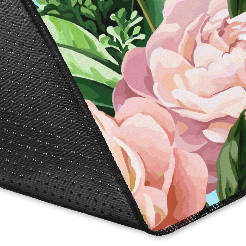 Peony Pattern Print Design PE02 Area Rugs