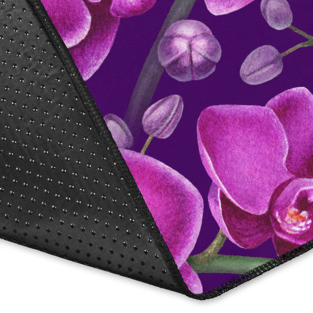 Orchid Purple Pattern Print Design OR02 Area Rugs