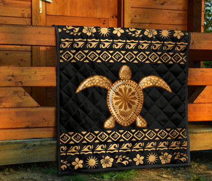 Tribal Sea turtle Polynesian Hawaiian Premium Quilt