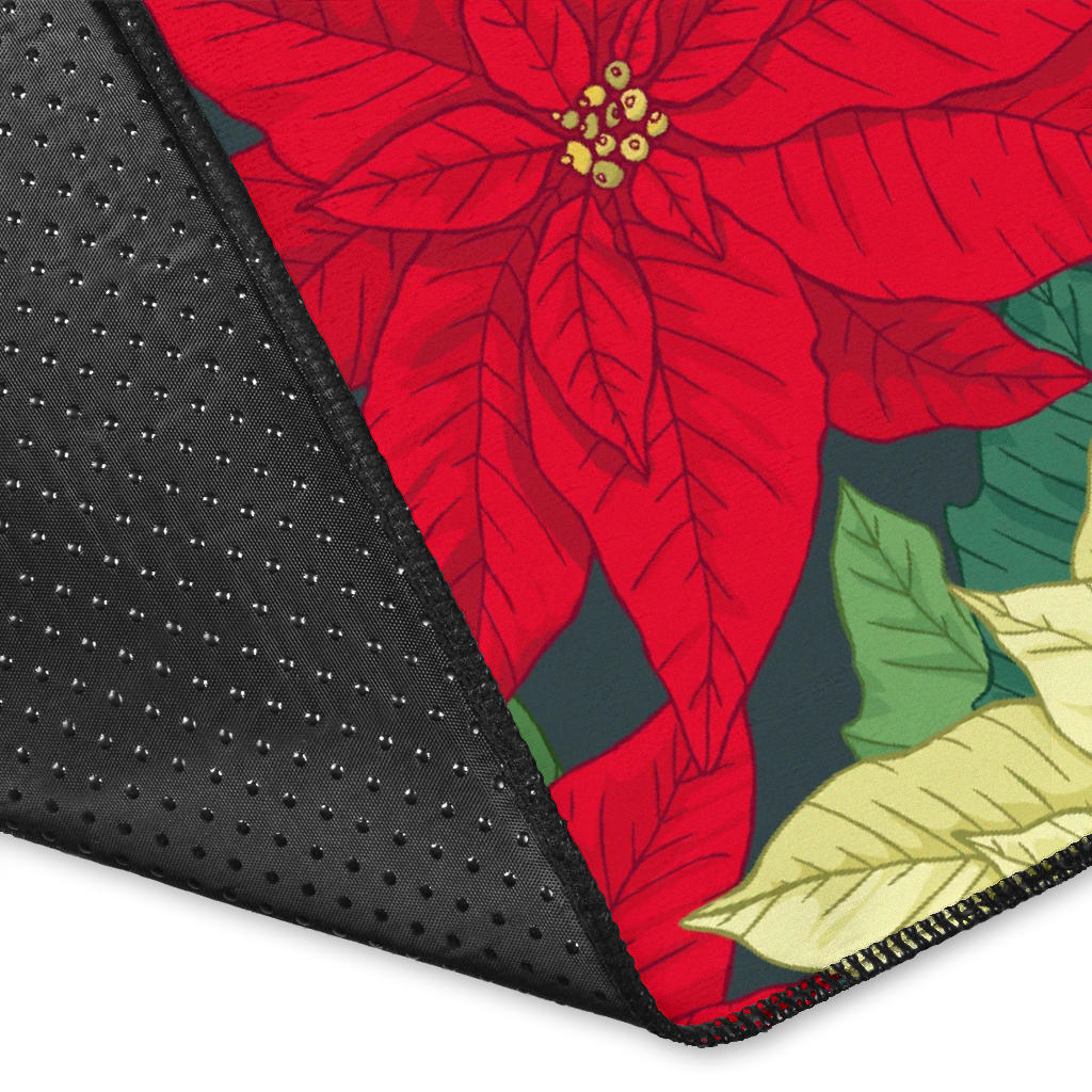 Poinsettia Pattern Print Design POT06 Area Rugs