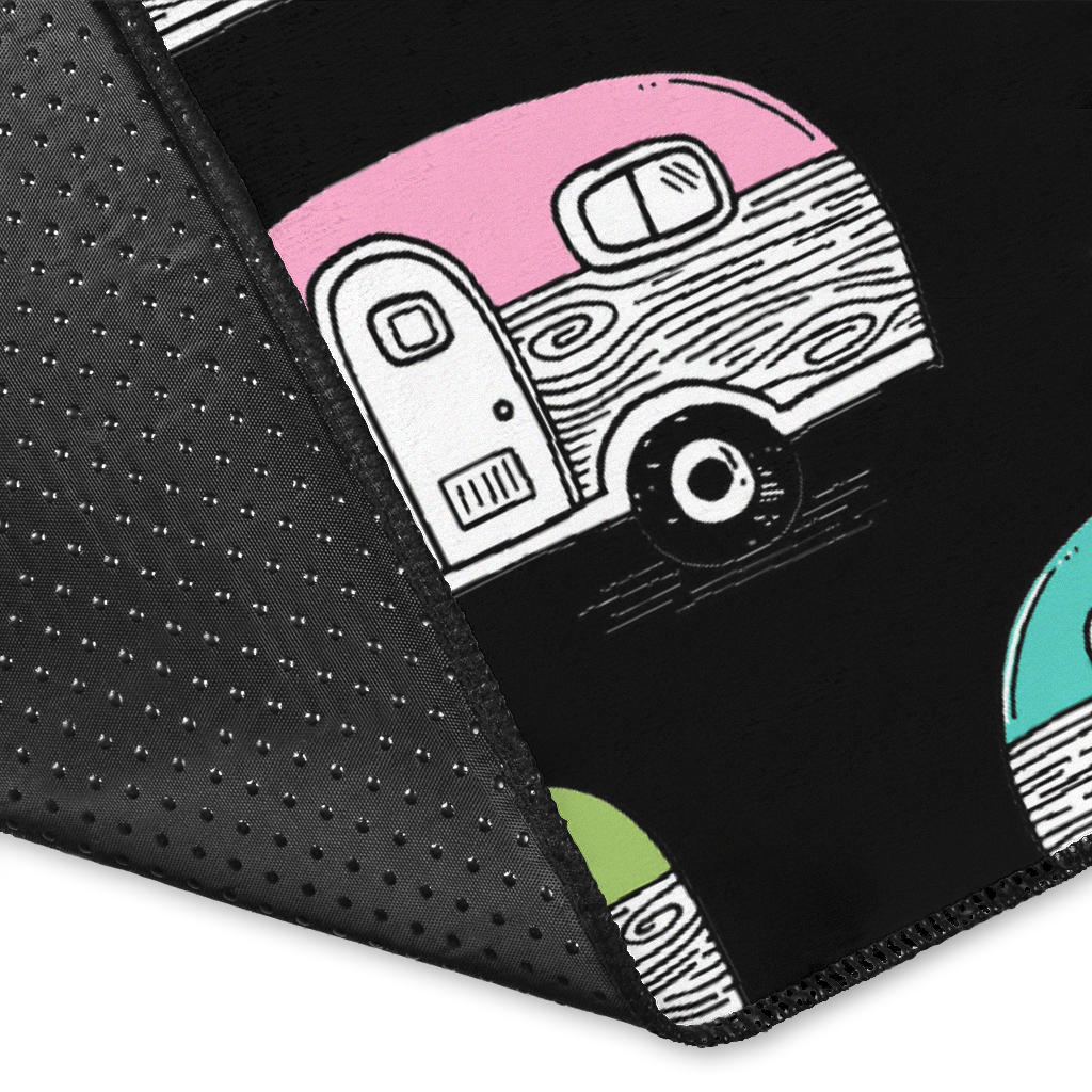 Camper Pattern Camping Themed No 2 Print Area Rugs