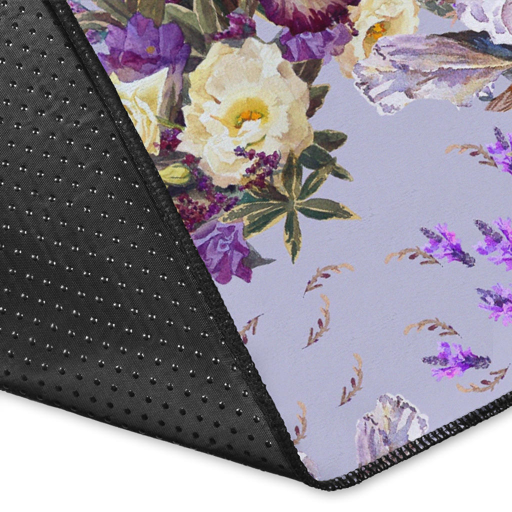 Iris Pattern Print Design IR07 Area Rugs