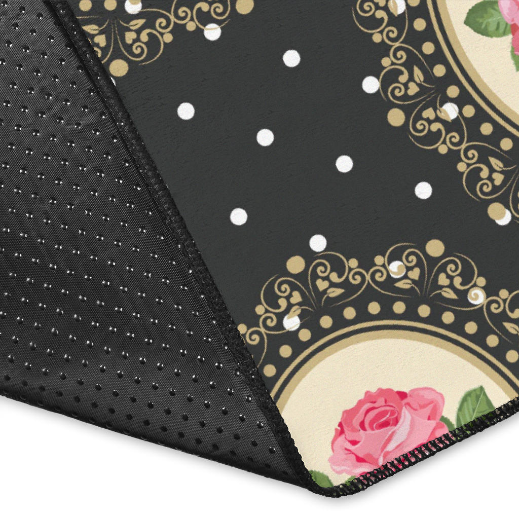 Rose Pattern Print Design RO015 Area Rugs