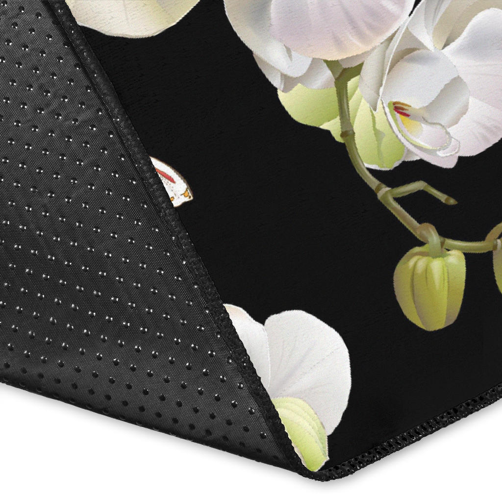 Orchid White Pattern Print Design OR011 Area Rugs