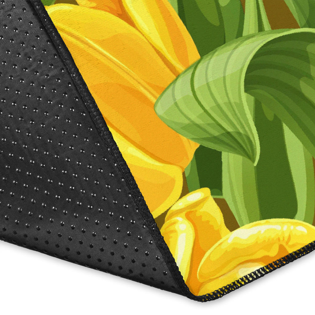 Tulip Yellow Pattern Print Design TP010 Area Rugs